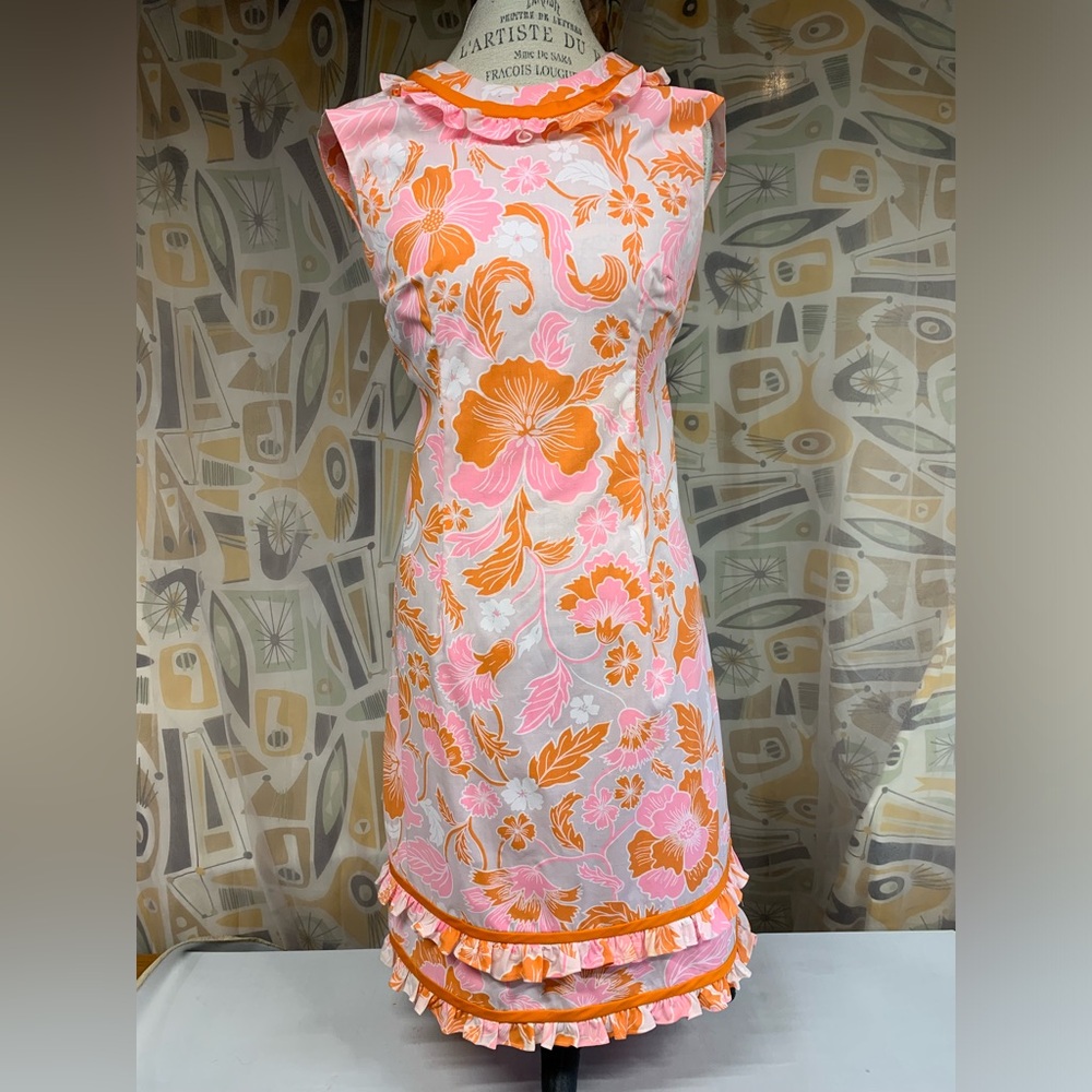 HOLLAND HOUSE Palm Beach Vintage Sleeveless Ruffled Dress 60’s/70’s